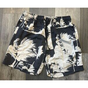 Lira Swim Trunks Mens Small Black White Palm Tree Tropical Board Shorts